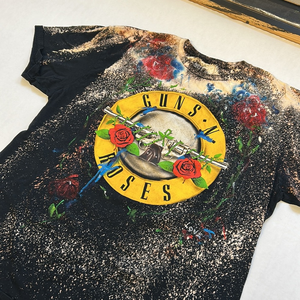 Hand painted, distressed Guns N Roses Tee Shirt
